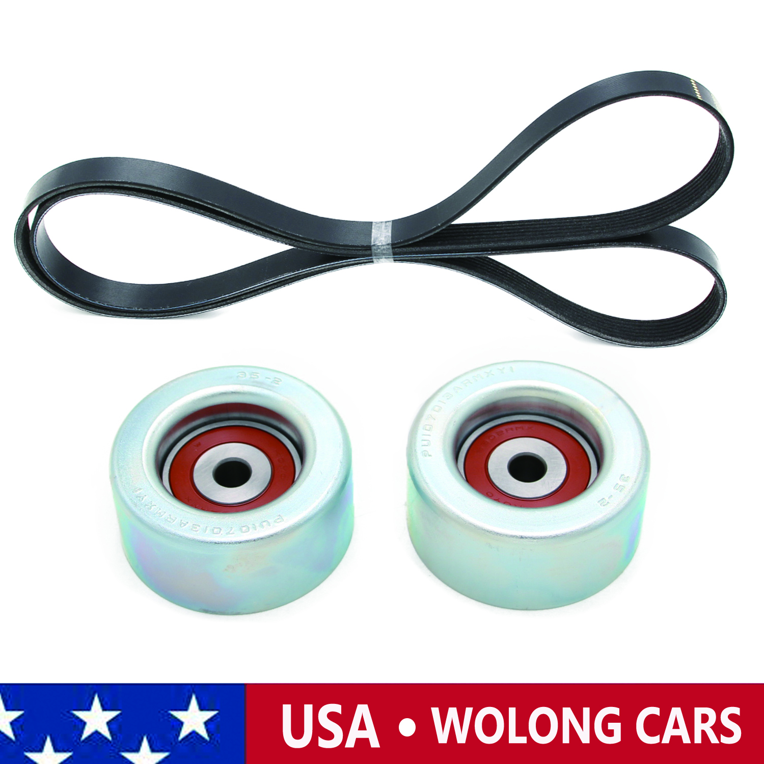 Serpentine Drive Belt & Idler Pulley Kit Fit for 0714 Toyota