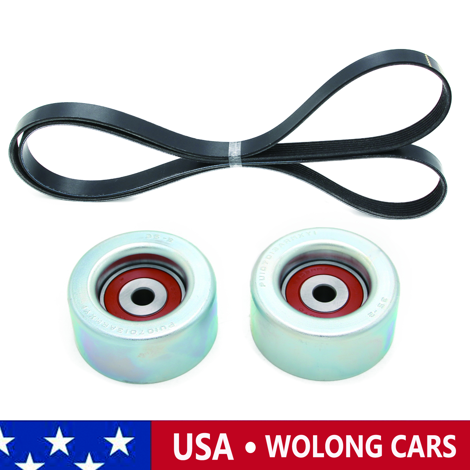 Serpentine Drive Belt & Idler Pulley Kit for 0711 Camry 0610 Sienna