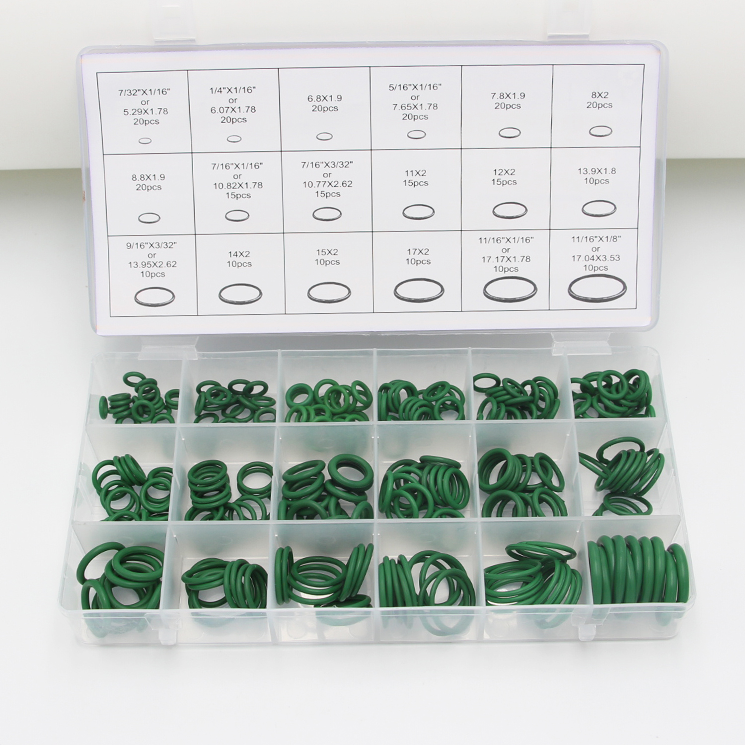 270pcs Green Hnbr O Rings Assortment Kit For Ac Compressor 18 Sizes Us Stock Ebay 